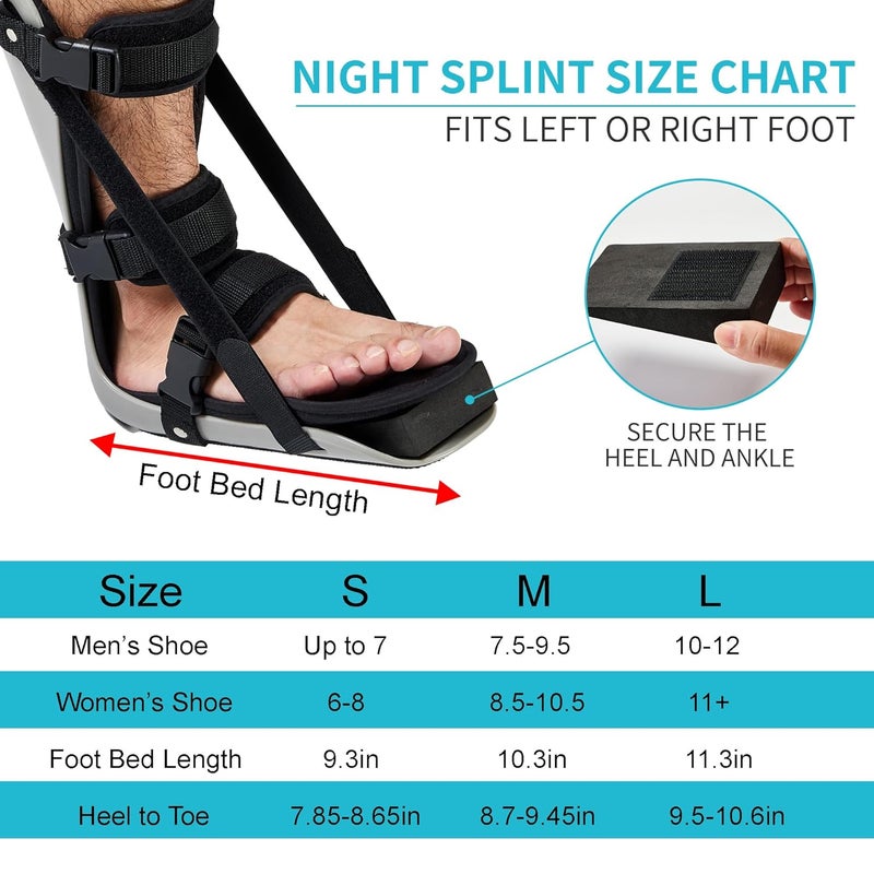 Medibot Sleeping Stretch Boot-Plantar Fasciitis Night Splint Leg Support Brace, Comfortable and Adjustable, Fits Right or Left Foot for Achilles Tendonitis, Heel, Bone Spurs, Calf Stretching(Medium) - Image 5